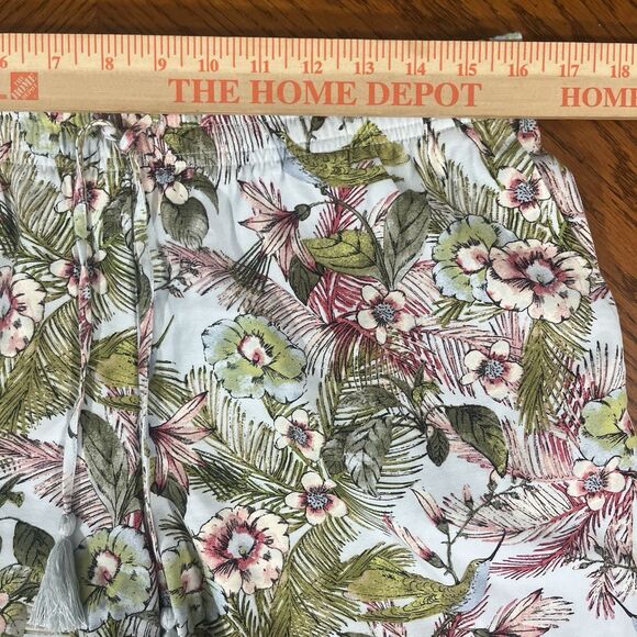 J Jill Floral Pull On Shorts Elastic Waist Size Medium Petite Island Beach Vaca - Picture 3 of 8